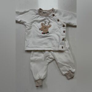Rabbit Bear - White Reindeer Holiday Set (0-3M)